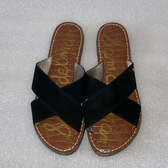 Sam Edelman Gertrude Black Suede Sandals size 8.5 - Picture 3 of 6